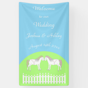 Lona Caballos Blancos Hermosos para Bodas Personalizado