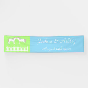 Lona Caballos Blancos Hermosos para Bodas Personalizado