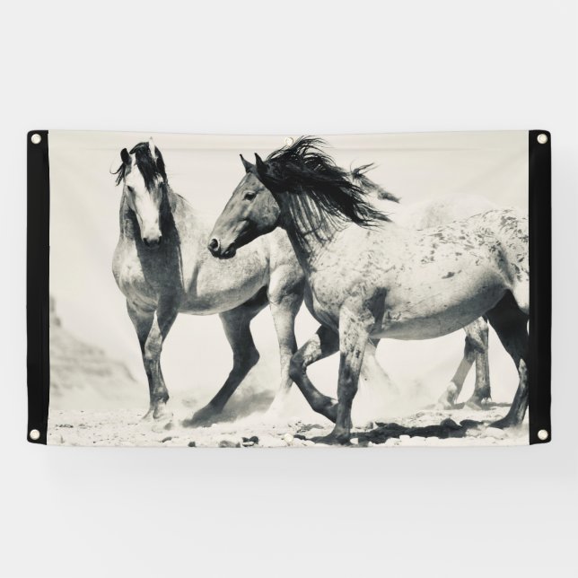 Lona CABALLOS SILVESTRE DE CABALLO DE UTAH WALL ART Ban (Horizontal)