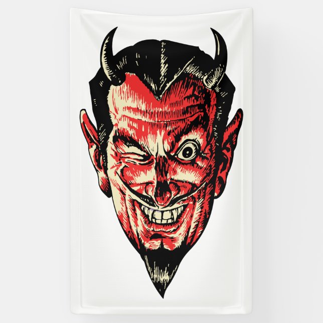 Lona Cabeza Roja de Halloween vintage (Vertical)