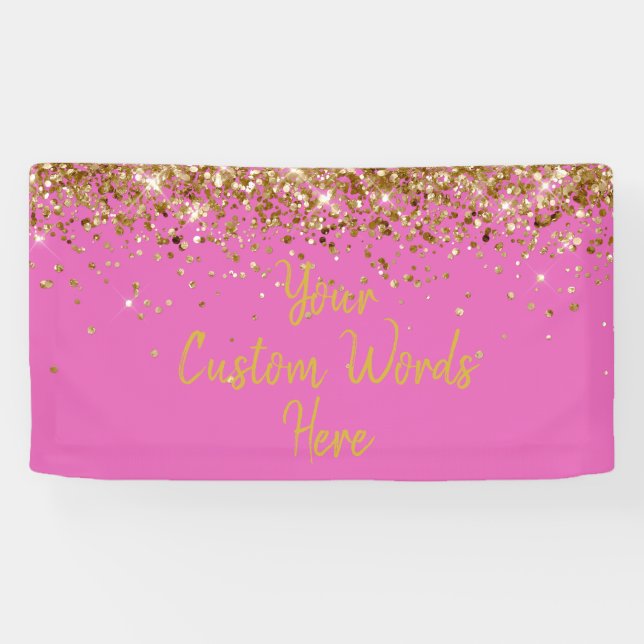 Lona Cabina de Fotos de Cumpleaños Personalizada Rosa y (Horizontal)