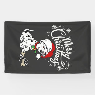 Lona Cachorro dálmata con gorro de Santa de Navidad