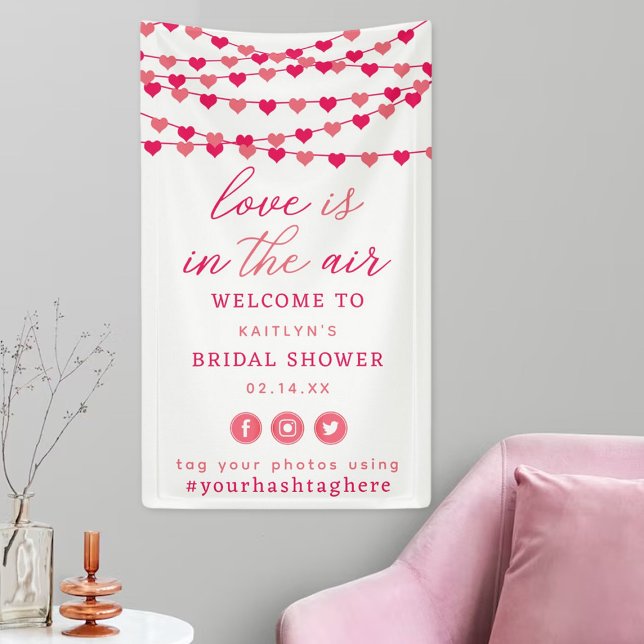 Lona Cadena colgante Amor Corazones Bridal Shower Bienv (Subido por el creador)