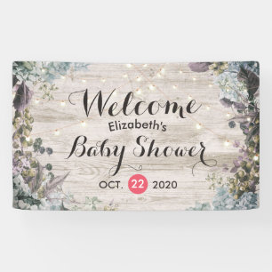 Lona Cadena floral de Moda Baby Shower enciende madera 