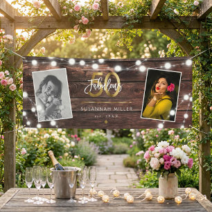 Lona Cadena Rustica Moderna enciende Fab Gold 50 cumple