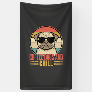 Lona Café Perros y Pug Retro Chill