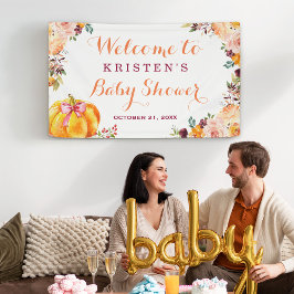 Lona Caída floral de calabaza pequeña otoño en Baby Sho