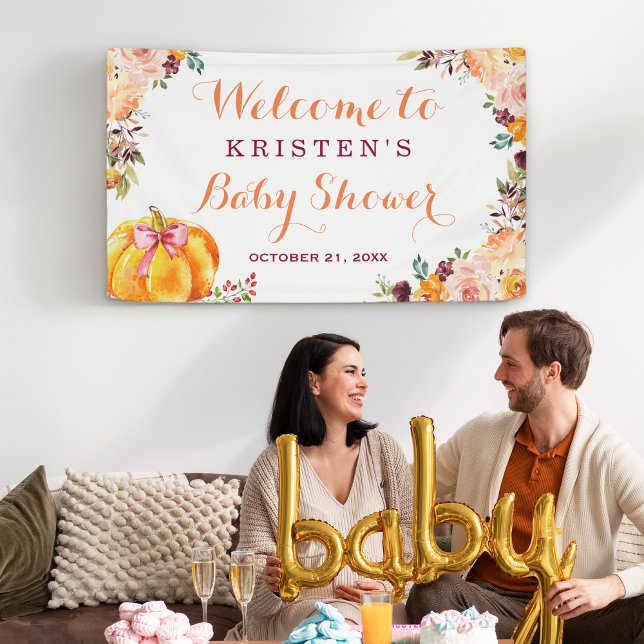 Lona Caída floral de calabaza pequeña otoño en Baby Sho (Subido por el creador)