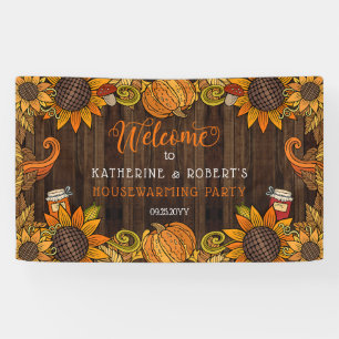 Lona Caída Rusa Cartel de bienvenida de otoño para
