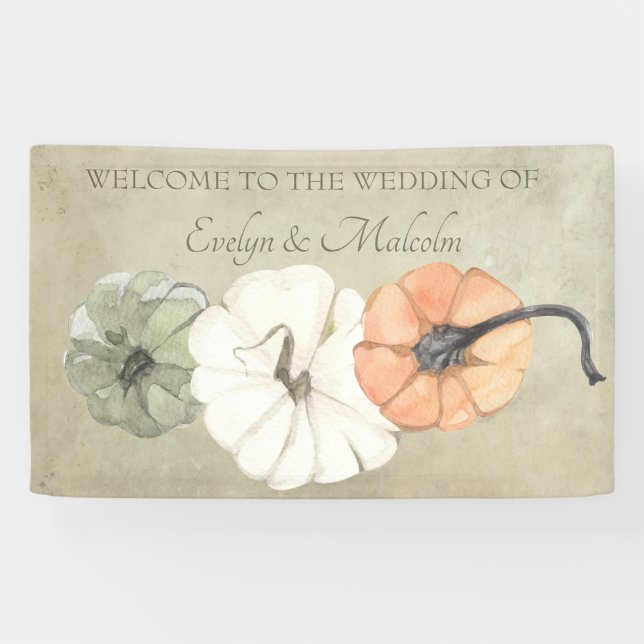 Lona Caída Rustica Otoño Blanco, Naranja Boda de calaba (Horizontal)