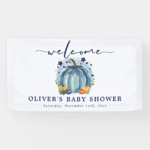 Lona Calabaza Azul De Camino Niño Baby Shower Bienvenid