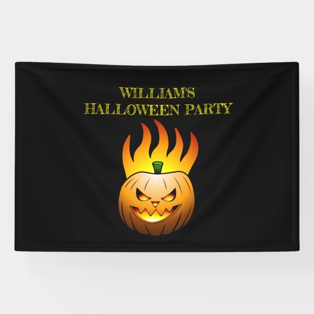 Lona Calabaza de Halloween acogedora Jack o'lantern (Horizontal)