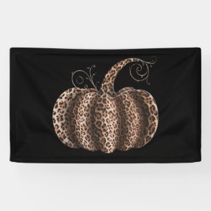 Lona Calabaza de Halloween Cuadro Leopardo Otoño Día de
