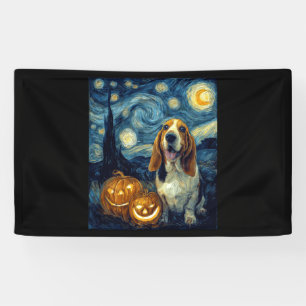Lona Calabaza de Halloween de perro Basset Hound lindo