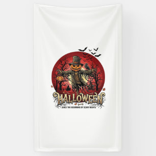 Lona Calabaza de Halloween Espantapájaros Cuervo Murcié