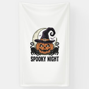 Lona Calabaza de Halloween Gato Bruja Sombrero Camiseta