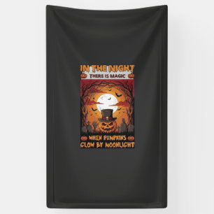 Lona Calabaza de Halloween Nocturna Sombrero de Copa Mu