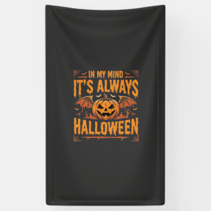 Lona Calabaza de murciélago de Halloween siempre Diseño
