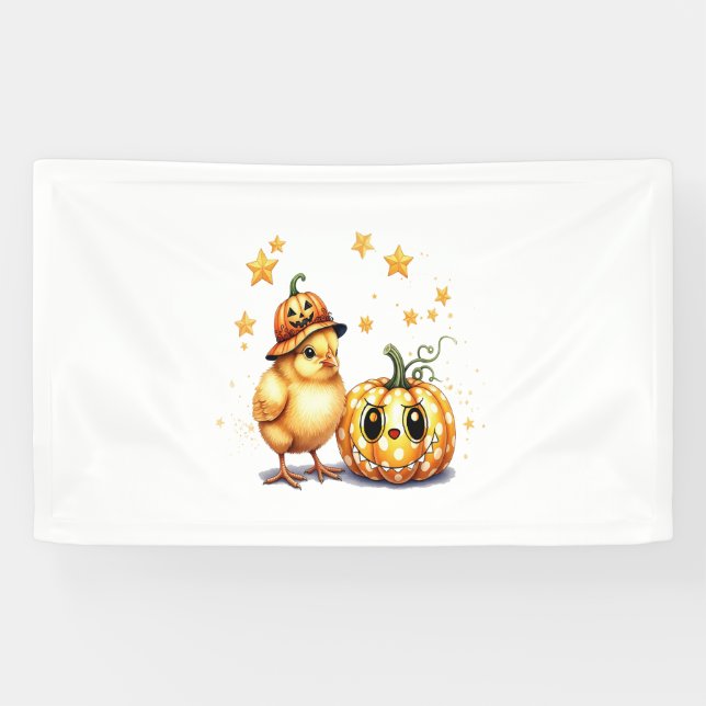 Lona Calabaza de pollo de Halloween (Horizontal)