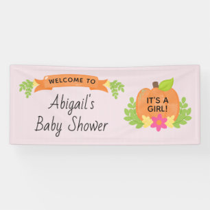 Lona Calabaza es un Baby Shower Chica