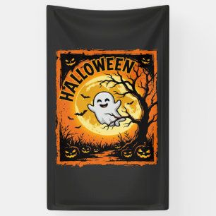 Lona Calabaza Fantasma de Halloween Árbol Embrujado