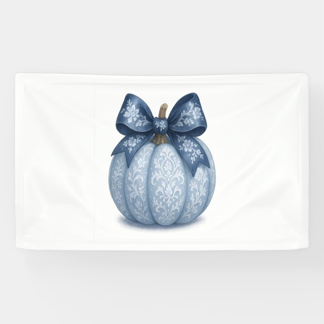Lona Calabaza floral azul (Horizontal)