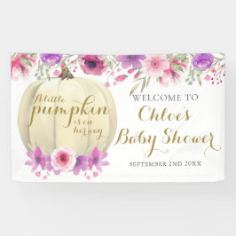 Lona Calabaza floral Chica rosa Baby Shower Banda de bi