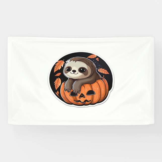Lona calabaza lenta Halloween pegatina camiseta sobredi (Horizontal)