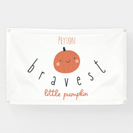 Lona calabaza más valiente nombre personalizado Rótulo 