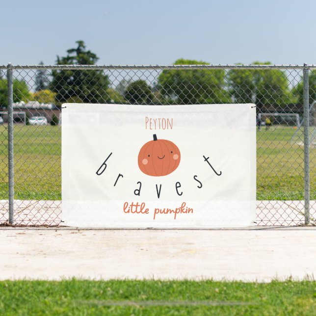 Lona calabaza más valiente nombre personalizado Rótulo  (in situ)