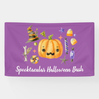 Lona Calabaza Spooktacular Halloween Bash Fiesta Purple