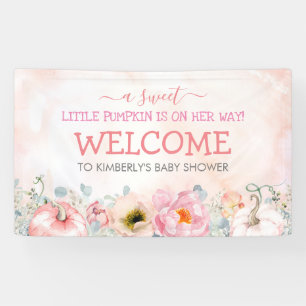 Lona Calabazas Florales Rosadas Caen Bienvenida Baby Sh