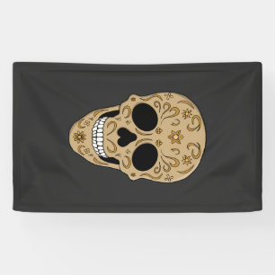 Lona Calavera de Azúcar Floral Día de los Muertos