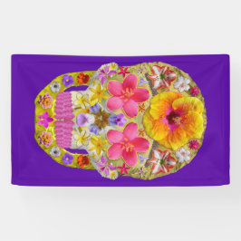 Lona Calavera de flores 4 - Tropical
