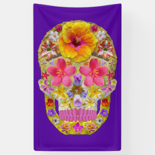 Lona Calavera de flores 4 - Tropical