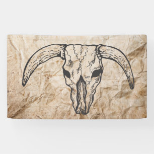 Lona Calavera de toro de Longhorn de Texas