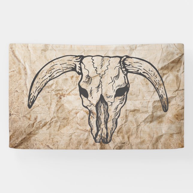 Lona Calavera de toro de Longhorn de Texas (Horizontal)