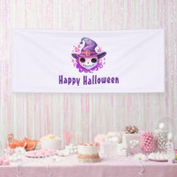 Calavera en un sombrero de bruja caprichoso de Hal