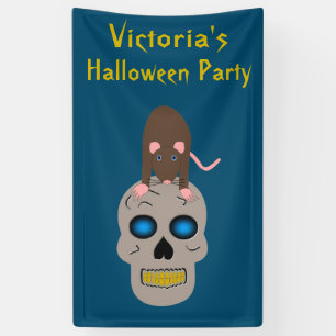 Lona Calavera gótica y Personalizado del partido Rat Ha