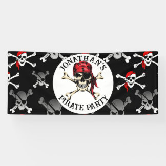 Lona Calaveras de la fiesta de cumpleaños del pirata