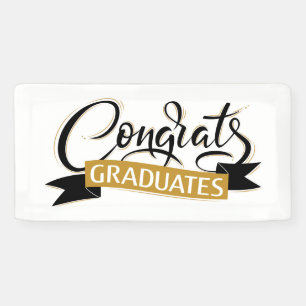 Lona Caligrafía de graduados de Congrats