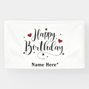 Lona Caligrafía de tipografía Minimalista feliz cumplea