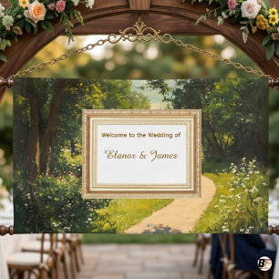 Lona Camino de jardín impresionista para boda de bienve