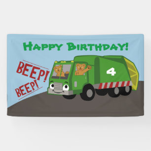 Lona Camión basura de cumpleaños