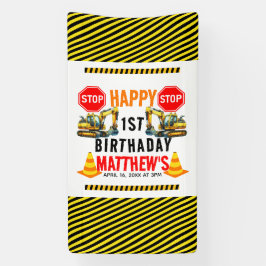 Lona Camión basurero de construcción Fiesta de cumpleañ