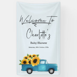Lona Camión de acuarela con ducha de bebé de girasoles