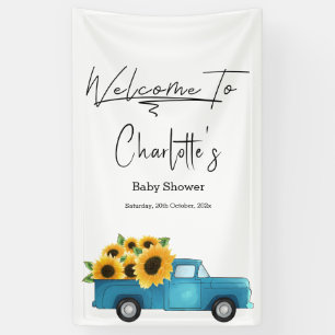 Lona Camión de acuarela con ducha de bebé de girasoles
