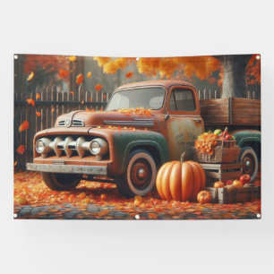 Lona Camioneta rústica/vintage de granja de otoño