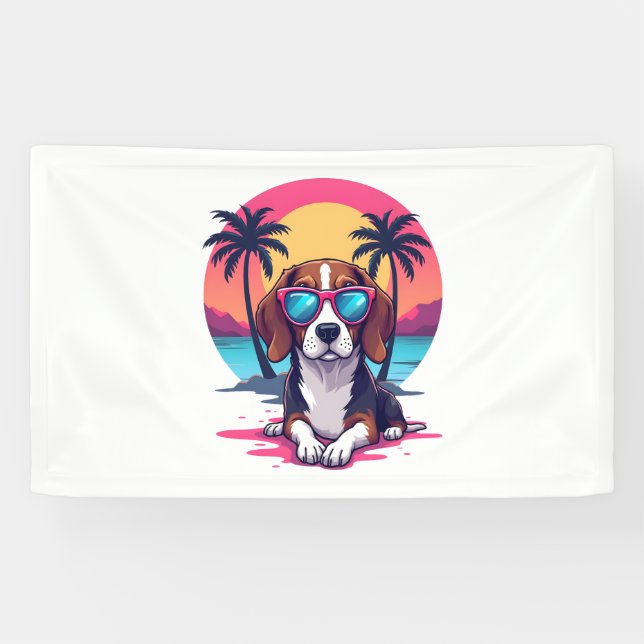 Lona Camisa De Fondo Beagle Sunset, Beagle Mom, Beagle (Horizontal)