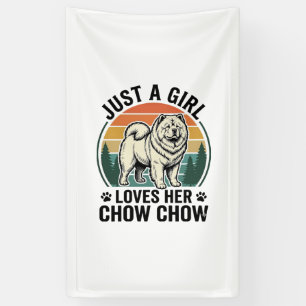 Lona Camisa de perro Chow Chow Arte de chica vintage am
